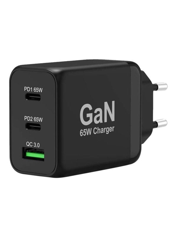 Power Adapter   Gan Technology   24 Pin Usb C Usb Type A   65 Watt fra Port Designs