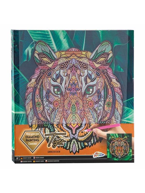 Canvas Diamond Painting Tiger 30x30cm fra Grafix