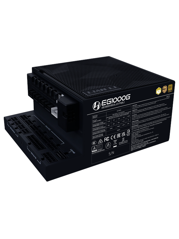 Edge Gold 1000w Black (with Usb Hub) Strømforsyning   1000 Watt   120 Mm   Atx 3.1   80 Plus Gold Certified fra Lian Li