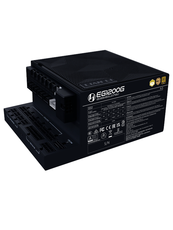 Edge Gold 1200w Black Strømforsyning   1200 Watt   120 Mm   Atx 3.1   80 Plus Gold Certified fra Lian Li