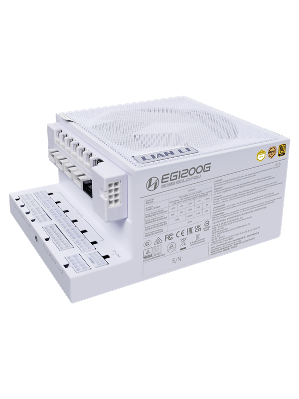 Edge Gold 1200w White Strømforsyning   1200 Watt   120 Mm   Atx 3.1   80 Plus Gold Certified fra Lian Li