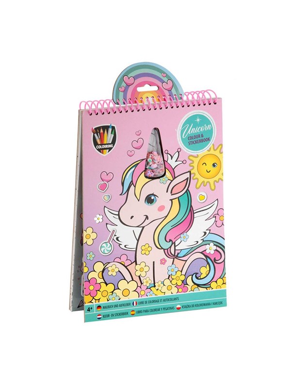 Coloring And Sticker Book Unicorn fra Grafix