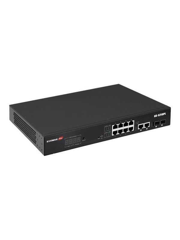 12 Port Gigabit Poe Switch 2 Rj45 2 Sfp Com fra Edimax