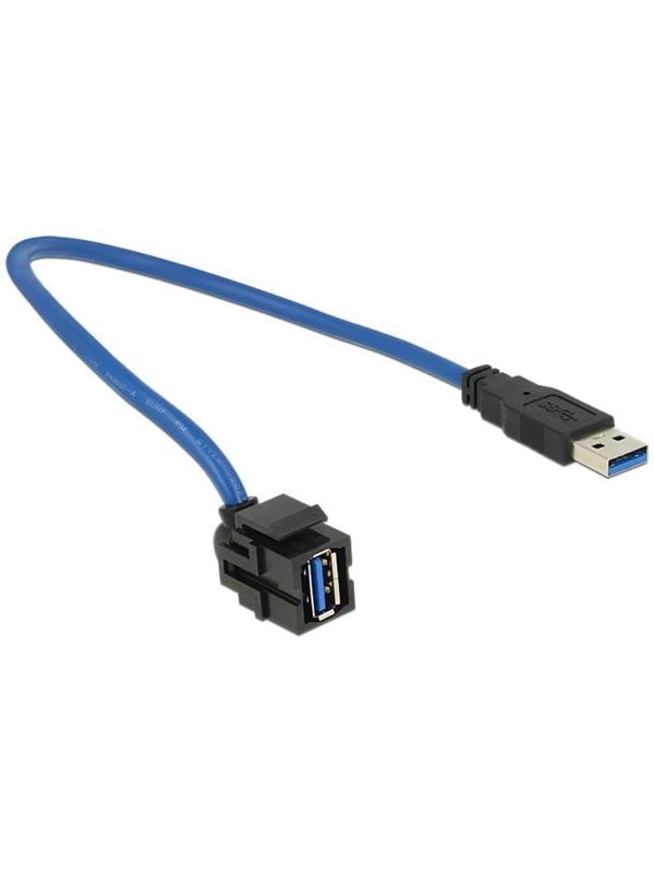 Keystone Module Usb 5 Gbps Type A Female 250° To Type A Male 0.5m Black fra Delock