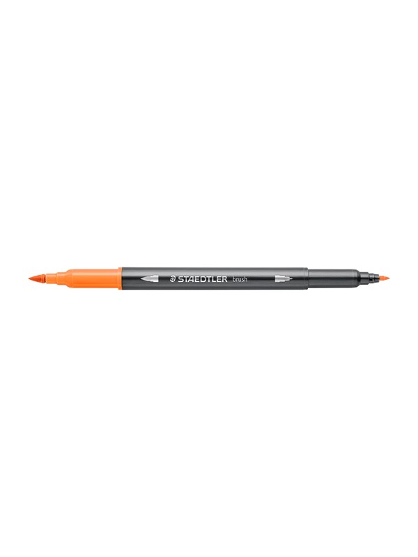 Akva Brush Pen Lys Orange, æske 10 Stk fra Staedtler