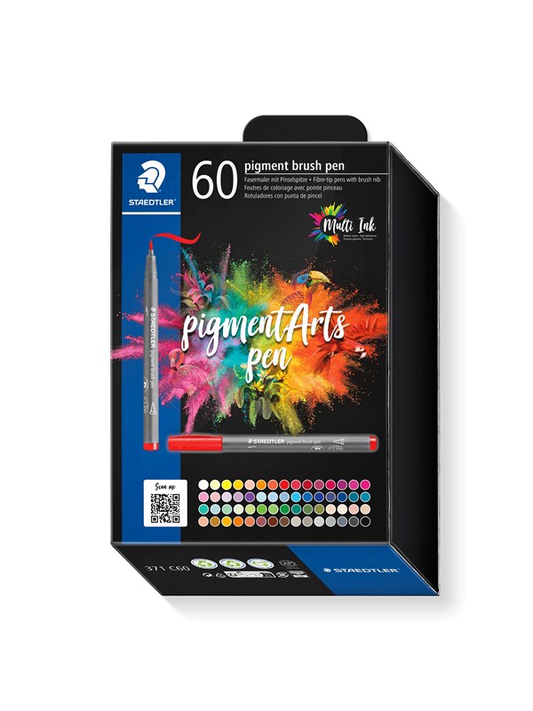 Brush Pen Pigment 60 Stk Ass fra Staedtler