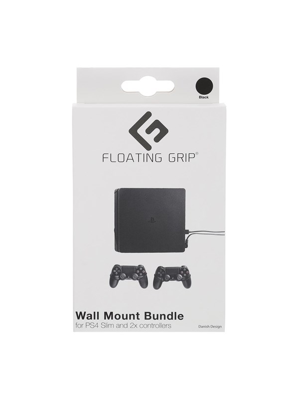 Playstation 4 Slim Wall Mount Bundle   Black   Miscellaneous Tilbehør Til Spillekonsol   Sony Playstation 4 fra Floating Grip
