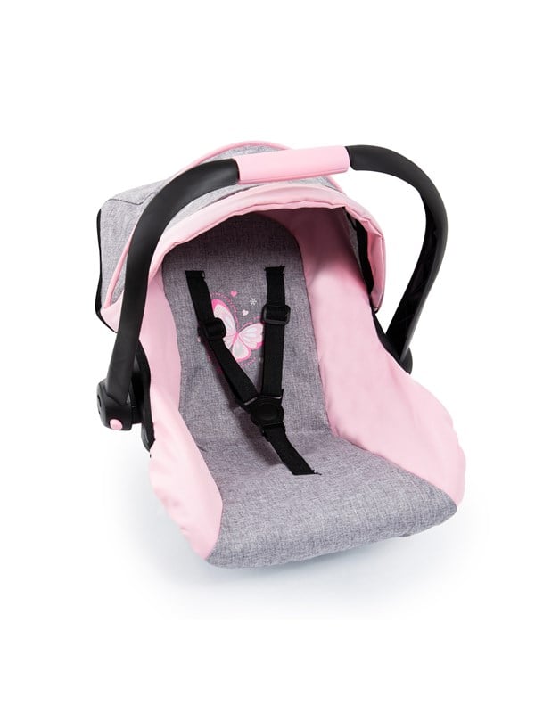 Deluxe Car Seat With Canopy For Dolls    Grey Pink (67933aa) fra Bayer Design