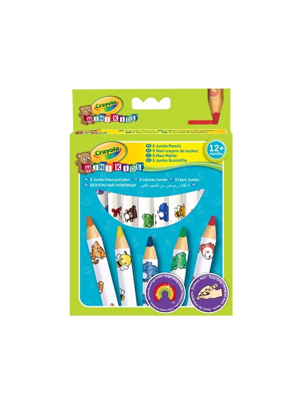 Crayola: 8 Mini Ks Jumbo Pencils fra Goliath
