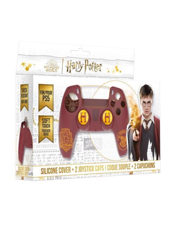 Harry Potter   Silicone Case + Grips For Ps5 Controller   Gryffindor   Red   Miscellaneous Tilbehør Til Spillekonsol   Sony Playstation 5 fra Trade Invaders
