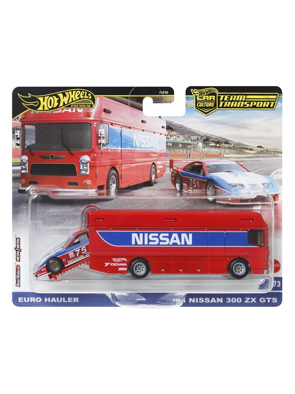 Premium Car Culture Team Transport Euro Hauler & &apos;94 Nissan 300zx Gts fra Hot Wheels