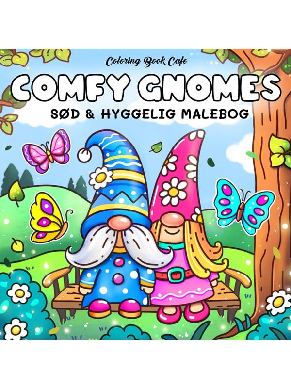Malebog: Comfy Gnomes   Cozy Coloring   Hobby   Paperback fra Legind