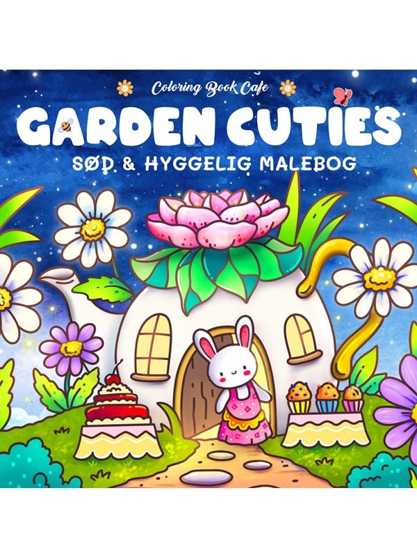Malebog: Garden Cuties   Cozy Coloring   Hobby   Paperback fra Legind