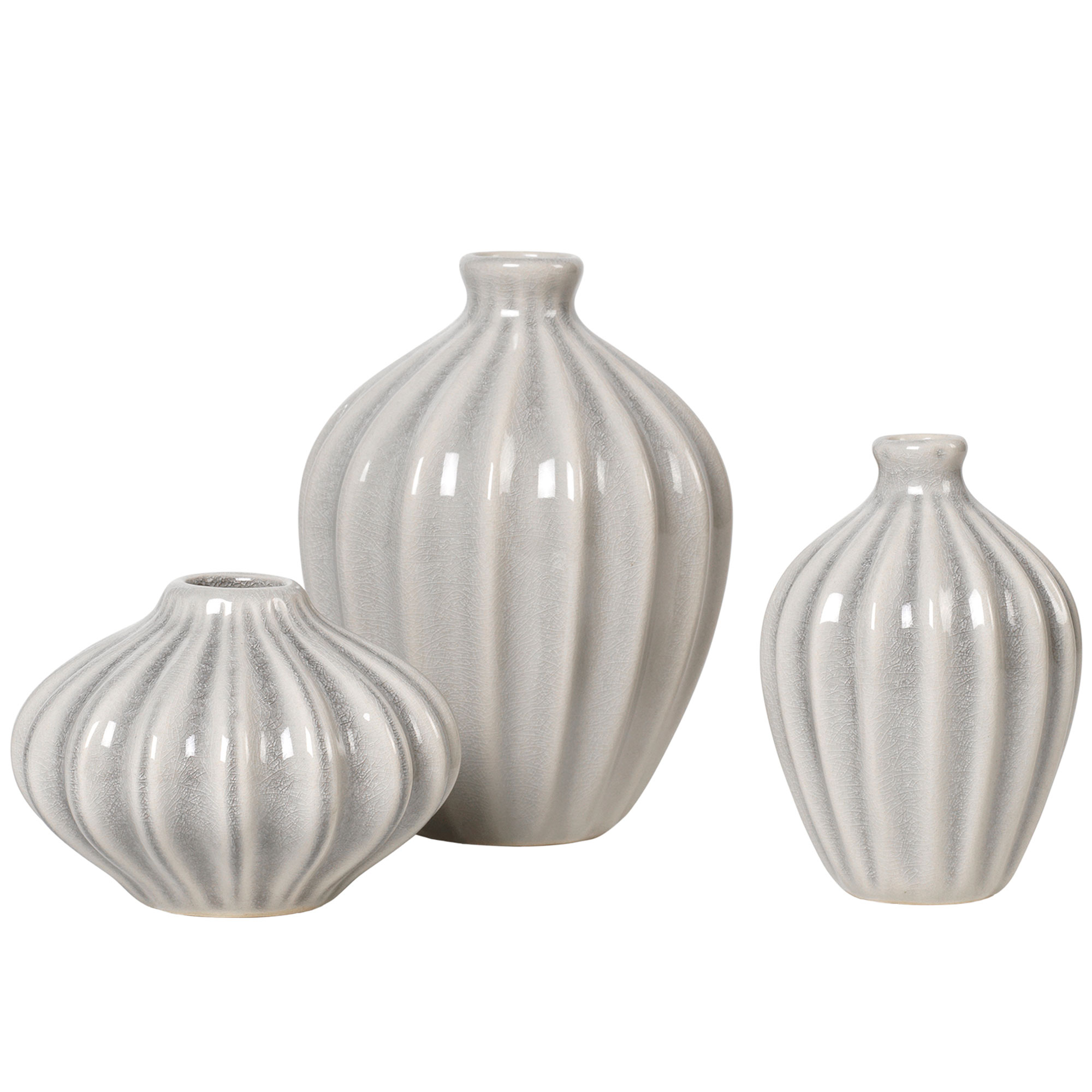 Amalie Vase, Rainy Day Grey, 3 Stk. fra Broste