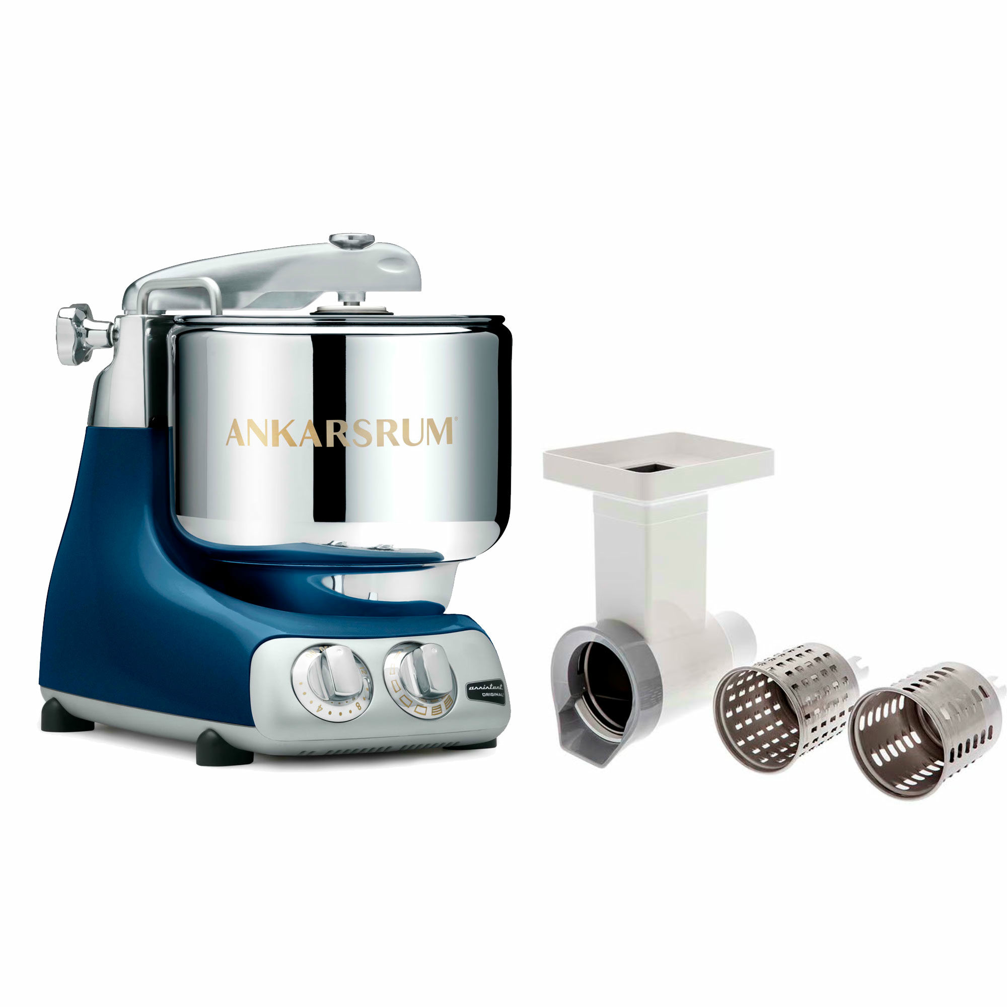 Assistent Original Akm6230 Ocean Blue + Grøntsagssnitter fra Ankarsrum