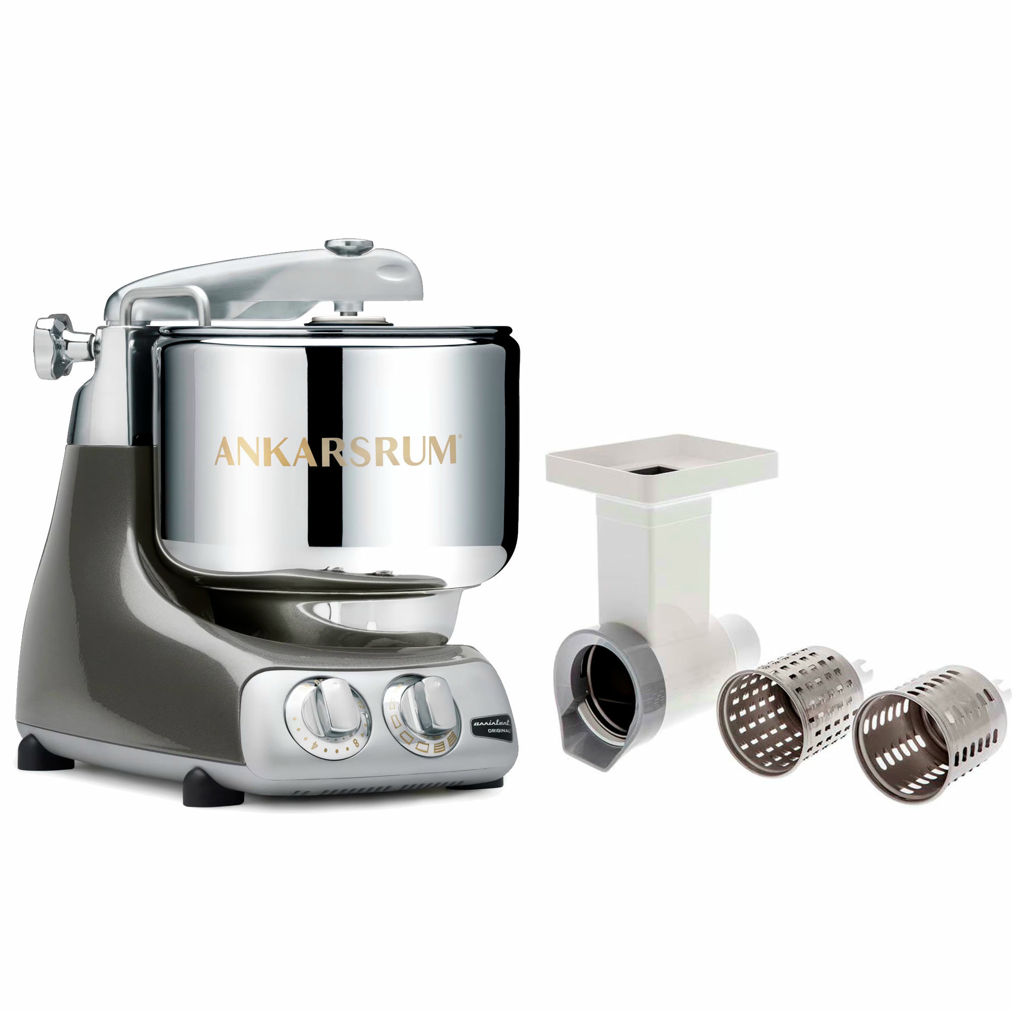 Assistent Original Akm6230 Black Chrome + Grøntsagssnitter fra Ankarsrum