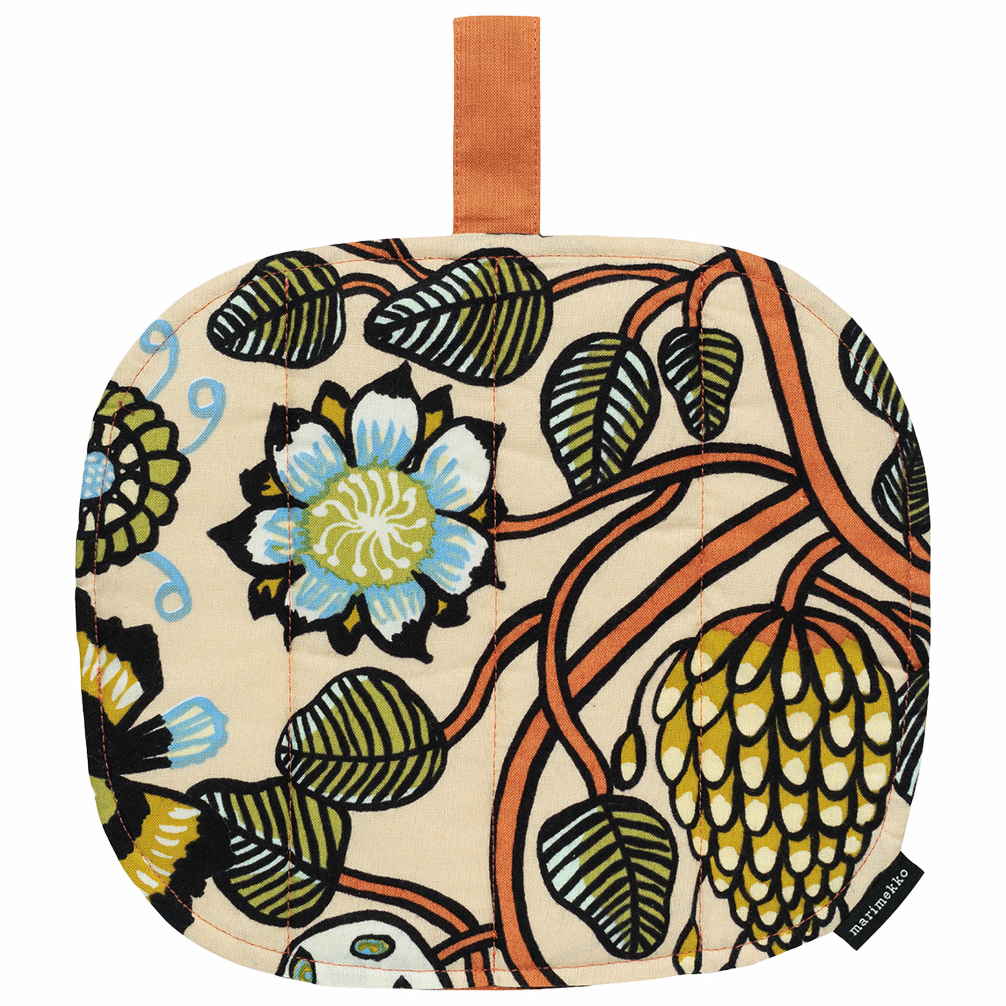 Pieni Tiara Grydelap, Sand Grøn Orange fra Marimekko